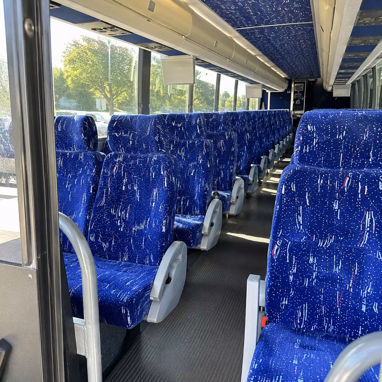 56 passenger charter bus inside